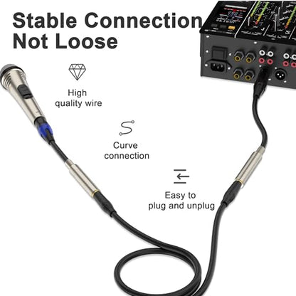 Smithok 2 Pack 1/4 to XLR Cable,Balanced 1/4" Female to XLR Male Stereo Audio Adapter,XLR Male to TS/TRS Quarter inch Connector Converter Interconnect Cable - 11.8 inches (30 cm) - size: 2 Pack - 11.8 inches (30 cm)