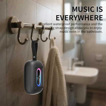 Waterproof Shower Bluetooth Speaker, Durable & Portable with Clear Sound, Ideal for Shower, Pool, Beach & Kayaking, BT 5.3 –Black - color: Black