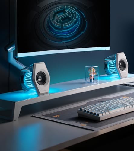 Edifier G2000 Pro 2.0 RGB Gaming Speakers with 64W Peak Power, White - color: White