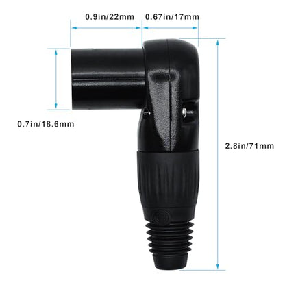 Adjustable Angle 4-Pin XLR Cable Connector 90 Degree Right Angle XLR 4 Pin Male Plug Connectors Mic Cable Plug Audio Adapter for Microphone,Mixers,Black