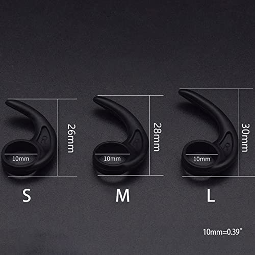5 Pairs Silicone Earbud Hooks Earphone Sport Grips Flaps W-ings Adapters Eartips for in-Ear and Channel Headphones,Earbud Hooks - size: Medium