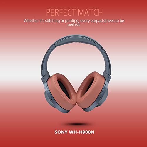 Krone Kalpasmos Replacement Earpads for Sony WH-H900N h.Ear on 2 & Sony MDR-100ABN Headphones, Sony Headphone Cushions Compatible with Sony 900N, Sony WH H900N earpads with Soft Foam Leather,Light Red - color: Light Red