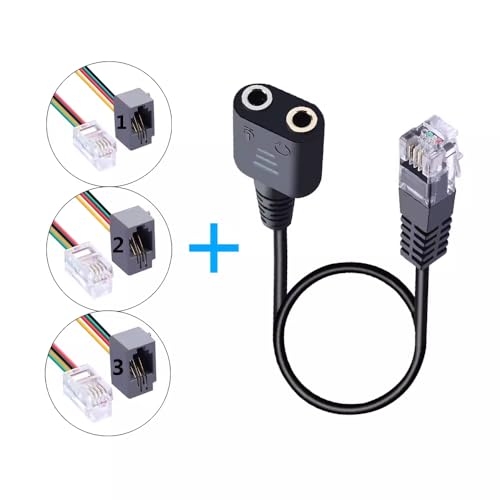 RJ9 to 3.5mm Audio Adapter for Cisco IP Telephones - Headset Converter Compatible with 9961, 7940, 7941, 7942, 8841, 8845, 9941 | Model PH35-RJ9 (Headphone and Microphone Jack) - color: Headphone and Microphone Jack