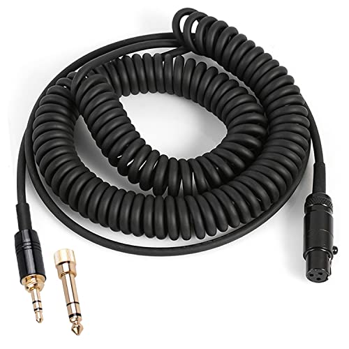 K702 Cable Coiled Aux Cord Compatible with AKG Q701 K712 K240S K240MKII K141 K171 K181 K271 K271S K241 K175 K275 Headphone Audio Cable Wire with 6.35mm Adapter