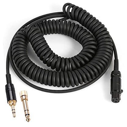 K702 Cable Coiled Aux Cord Compatible with AKG Q701 K712 K240S K240MKII K141 K171 K181 K271 K271S K241 K175 K275 Headphone Audio Cable Wire with 6.35mm Adapter
