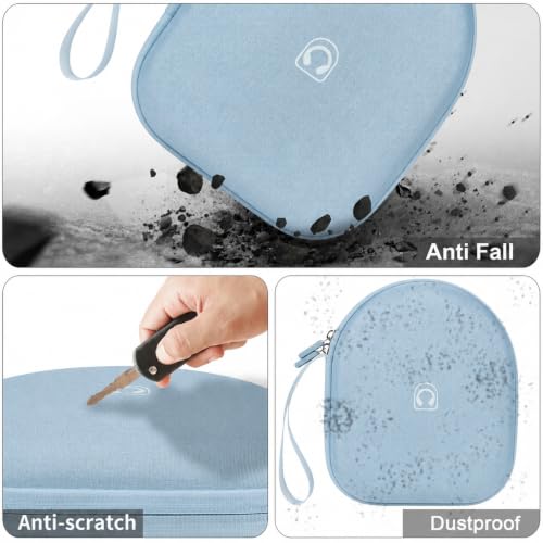 casmilee Hard Shell Headphone Case for Sony WH-CH520 and WH-1000XM4 - color: Light Blue