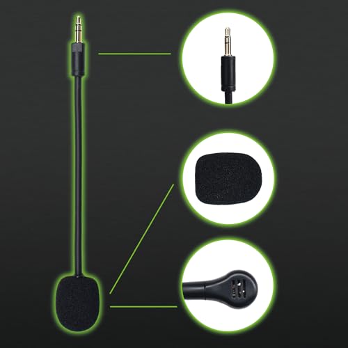 Mic Replacement for Razer Barracuda X Headset, 3.5mm Detachable Gaming Microphone Boom with Foam