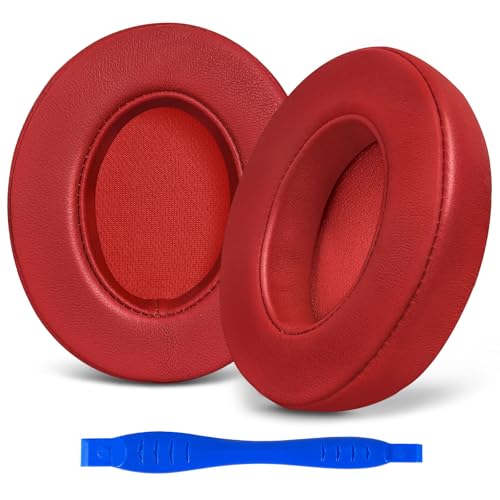 Aurivor Studio 3 Replacement Ear Pads for Beats Studio 3 & 2 Headphones, Cushions Earpads with Genuine Lambskin Leather, Softer Memory Foam, Stronger Adhesive (Lambskin-Red) - color: Lambskin-Red