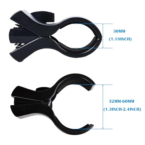 2pcs Large Microphone Clips, Adjustable Mic Holder for Microphones with Outer Diameter Range 1.26" from 2.3", with 5/8" Male to 3/8 to1/4" Female Screw Adapter(Black) Mic clip holder for stand - color: Black(c1*2pc)