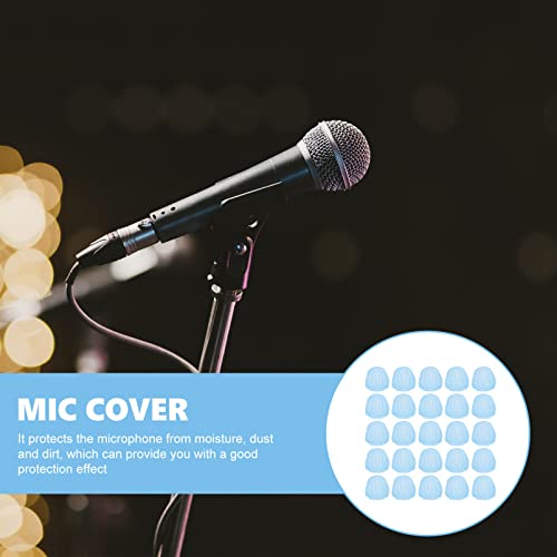 LIFKOME 200pcs Non-woven Disposable Microphone Covers for Ktv Conference and Performance Saliva and Noise Protection Easy to Use Sanitary Mic Accessory