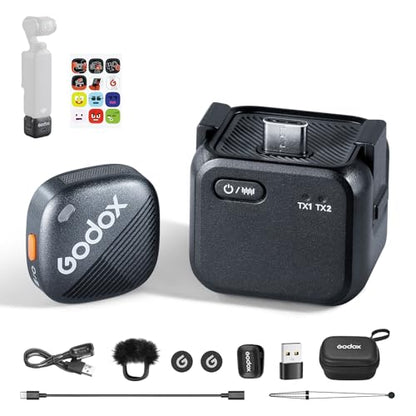 GODOX Cube-OP3 2.4GHz Wireless Lavalier Microphone System - 200M Low-Latency Transmission, 48kHz/24bit Hi-Res Audio, 10H Battery, Compatible with DJI OSMO Pocket 3, Smartphones & Laptops, Plug & Play