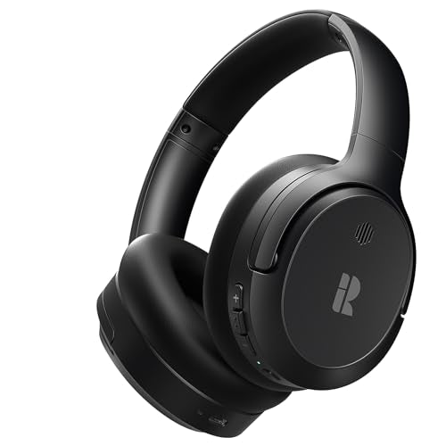 Calmbee Over-Ear Hybrid Active Noise Cancelling Bluetooth 5.3 Headphones | ANC Mode, Transparency Mode, Microphone, Up to 140H Playtime, Bluetooth 5.3, Deep Bass, Clear Calls, Fit for Travel - color: Black