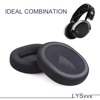 Ear Pads for SteelSeries Arctis 7/Pro/9/9X/5/3/1/Prime/7+/7P/7X Series (Not Fit Nova), High-Density Foam Earads Replacement(Black)