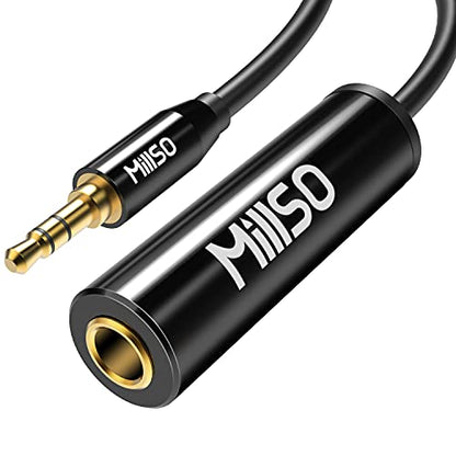 1/4 to 3.5mm Instrument Cable, TRS Headphone Adapter 6.35mm Female to 3.5mm Male 1/8 to 1/4 Stereo Audio Adapter for Amplifier, Guitar, Piano, Speaker to Phone, Laptop, Headphone - 12inch/30cm - color: Piano Black, size: 1 FT
