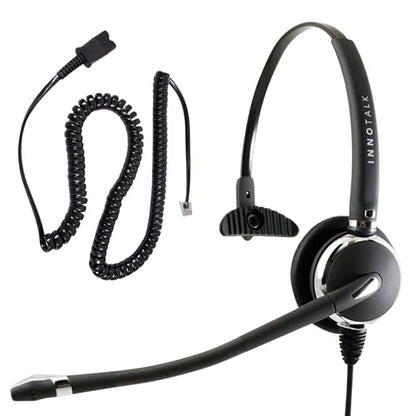 INNOTALK - Cisco Phone Headset, Pro Mono Wired Headset with Microphone & Quick Disconnect Headset Adapter for Most Cisco Phones, Customer Service Wired Headphones, Cost Effective Corded Headset - size: Pro-Mono