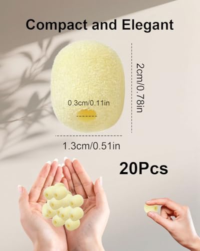 Mini Foam Mic Windscreen Covers for Headset Microphones, 20 Pack Skin | Replacement Soft Foam Windshields, Universal Fit Most Headset Lavalier Mics, Wind Noise Reduction Foam Windscreen Caps