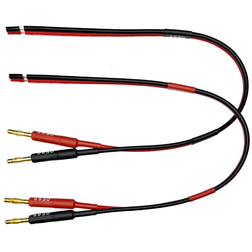 CNCESS Banana Plug to Bare Wire Open End Cable, 14AWG, 2-Pack (1 Foot) - size: 1 Foot