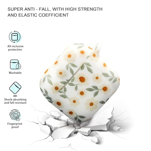 Case Compatible with AirPods 4 Case,Soft Silicone Cover with Bracelet Lanyard and Keychain, Cute Wireless Charging Protective Case for Apple AirPods 4th for Women and Men (Small Flowers) - color: Small Flowers