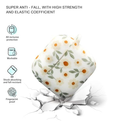 Case Compatible with AirPods 4 Case,Soft Silicone Cover with Bracelet Lanyard and Keychain, Cute Wireless Charging Protective Case for Apple AirPods 4th for Women and Men (Small Flowers) - color: Small Flowers