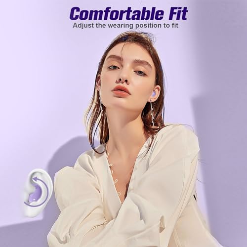 Xmenha Purple Sleep Hidden Headphones Wireless Invisible Earbuds for Sleeping Sleep Tiny Earbuds for Side Sleepers Headphone to Sleep in Tiny Smallest Invisible Earbuds Earphones for Sleeping - color: Purple
