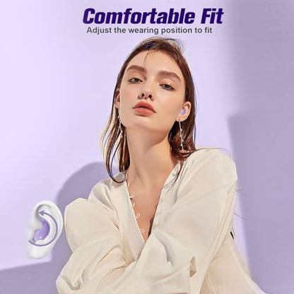 Xmenha Purple Sleep Hidden Headphones Wireless Invisible Earbuds for Sleeping Sleep Tiny Earbuds for Side Sleepers Headphone to Sleep in Tiny Smallest Invisible Earbuds Earphones for Sleeping - color: Purple