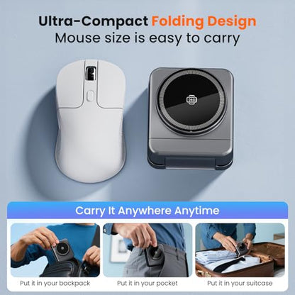 Wireless Charger 3 in 1, Foldable Charging Station for Apple Samsung Multi Devices Charging, Magnetic Charging Stand, Portable Travel Fast 15W Charger Station for iPhone, TWS, iWatch (Dark Gray) - color: dark grey