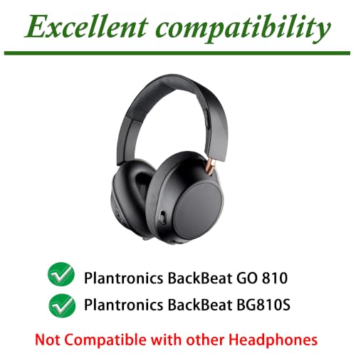 Replacement Headband Cover for Plantronics BackBeat GO 810, Zipper Closure Fabric Headband Cushion Wrap for BackBeat BG810S Noise Isolating Headphones (Black)