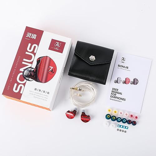 Linsoul 7HZ SONUS 1DD+1BA Dual Driver in Ear Monitor HiFi Wired Earbuds IEM - color: Red