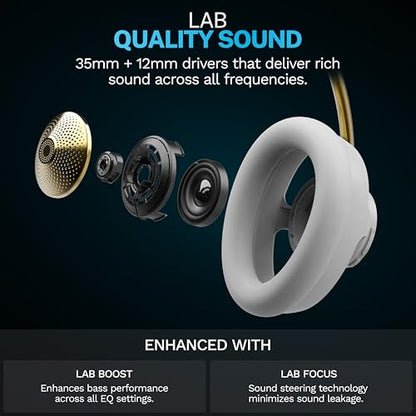 JLab JBuds Open Wireless Headphones – Open-Ear, Comfortable All-Day Fit, 24+ Hour Playtime, Immersive Sound, Bluetooth Headphones with App Control, White - color: White