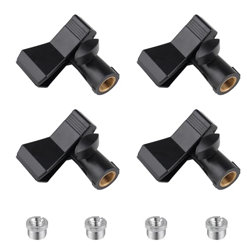 Microphone Clip with Adjustable Knob, 5/8" to 3/8" Adapter | Studio Recording, Podcast, Live Streaming, Karaoke - size: Adjustable Knob