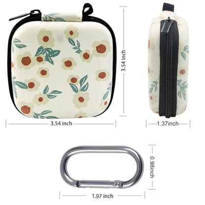 Earbud Case,Headphone Organizer Earbud Storage Bag, Hard EVA Shockproof Cover Carrying Case with Carabiner Clip Compatible with AirPods 5 4 AirPods Pro 2nd /3/2 Bose Galaxy (Small Flower) - color: Small Flower