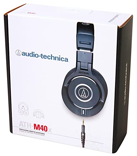 Audio-Technica ATH-M40x Closed-Back Dynamic Studio Monitor Headphones ATHM40x Bundle with Rockville RockShield 1 Studio Microphone Isolation Shield w/Sound Dampening Foam