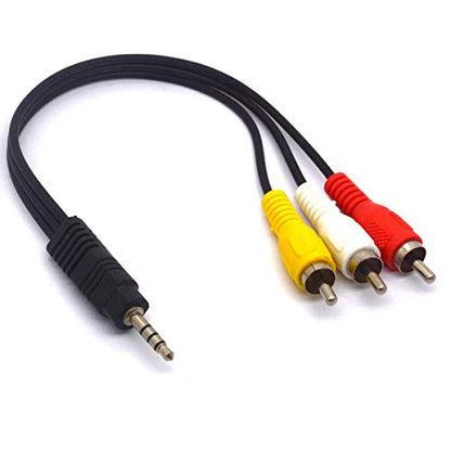 4 Pole 3.5mm TRRS Male to 3 RCA Male Plug Stereo Cord (25cm) | 3.5mm to RCA Cable, Camcorder Audio Video A/V AUX Lead Cable for Smartphones,MP3/MP4, Tablets,Speakers,Home Theater