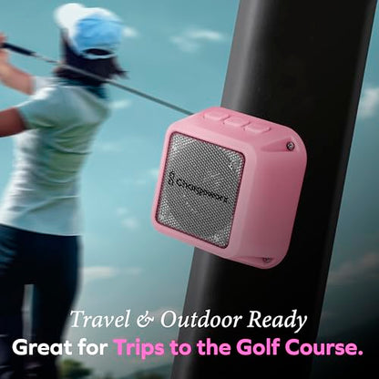 CHARGEWORX Magnetic Bluetooth Speaker and Phone Stand, Portable Mini Speaker, USB-C Rechargeable Wireless Device for High-Fidelity Audio, Compatible with MagSafe iPhone 16/15/14/13/12 Case, Pink - color: Pink