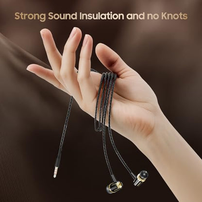 Rayleigh Wired Earbuds (5-Pack) with Microphone and Heavy Bass Stereo 3.5mm | High-fidelity stereo, microphone, multi-function button, tangle-free cable, ergonomic in-ear design, and 5 color options - color: Black-3.5mm