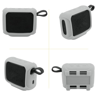 Silicone Case Cover for JBL Go 5 Portable Speaker(Light Grey) | TXEsign Travel Carrying Protective Pouch with Attach Straps for Bike Golf Cart Scooter - color: Light Grey