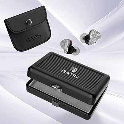 BASN Bmaster5 in Ear Monitor,5 Driver Noise Isolation IEM Headphone(Silver) | HiFi Wired IEM Earphone for Musician Drummer Bassist,10mm DLC Diaphragm,4 Balanced Armatures, Pentaconn Connector OFC Cable - color: Silver