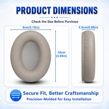 Replacement Ear Pads for Sony WH-1000XM3 Headphones, Ear Cushions for WH1000XM3, Extra Thick Earpads, Headphone Pads with Protein Leather＆Memory Foam, Replacement Cushions - color: Gold