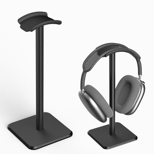 Headphone Stand - Headset Stand with Aluminum Hanger (Black) | Headphone Holder for AirPods Max, Sony, Bose, Beats and More - color: Black
