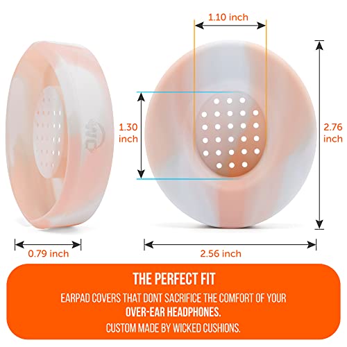WC SweatZ Solo - Patented Earpad Sweat Covers for Beats Solo 4 & 3, Made by Wicked Cushions | Sweatproof & Machine Washable | Pink Marble - color: Pink Marble
