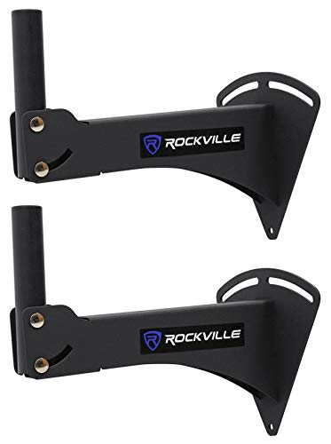 Rockville RPW20 Adjustable Wall Mount Bracket for PA Speaker Installations, Pair | Heavy Duty Steel, 110 lb Capacity Each, Horizontal and Vertical Tilt, Includes Mounting Hardware, for PA Speaker Installation - style: Tilt