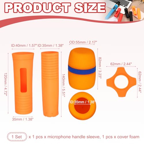 MECCANIXITY Wireless Handheld Microphone Silicone Handle Covers Orange - color: Orange