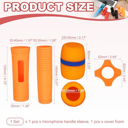 MECCANIXITY Wireless Handheld Microphone Silicone Handle Covers Orange - color: Orange