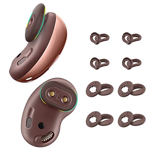 [8 Pairs] for Galaxy Buds Live Ear Tips - Anti-Slip/Dust Silicone Ear Cushion Accessories - S/L (Rose Gold)