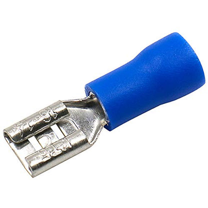 BAOMAIN 0.187" Female & Male Spade Terminals Kit 16-14 AWG 100-Pack | Blue Insulated Tin-Plated Crimp Connectors for 16-14 AWG Wiring. Kit Include 0.187" 4.8mm Female and Male Quick Terminals - size: Male and Female
