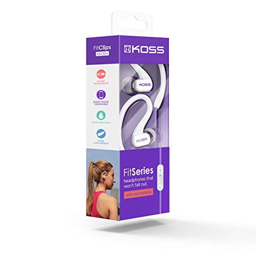 Koss KSC32i V Sport Clip Headphones, Violet - color: Violet