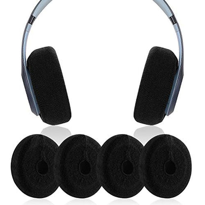 Earpads Sweater Cover Protectors with Stretchable Knit Fabric for Beats Studio 3/2 Bose QC35 25 15 Headphones and Other Headsets with 3-4 Inch Ear Cushions [ 2 Pairs ] (Black) - color: Black