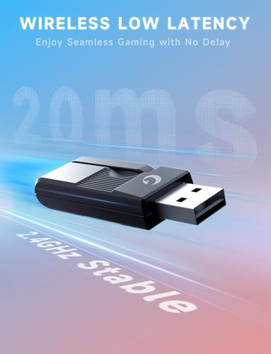 Gvyugke 2.4GHz Wireless Gaming Headsets for PS5, PS4, PC, Switch, Blue Red | Bluetooth 5.3 Gaming Headphones with Noise Canceling Mic, 7.1 Surround Sound, 70H Battery, Blue Lighting - color: BlueRed