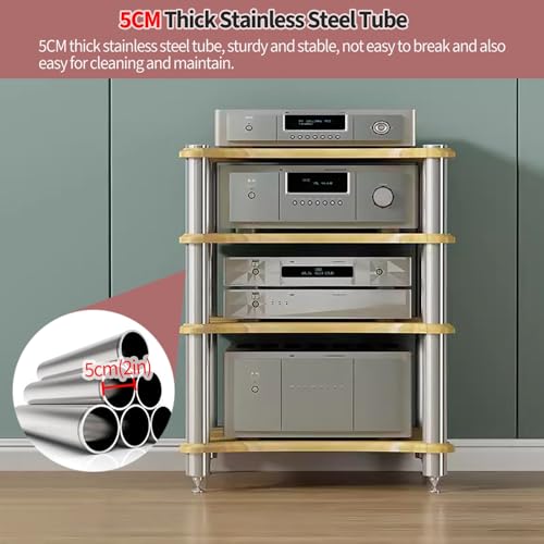 Living Room/Small Spaces Audio Component Rack Tower Media Stereo Stand Equipment Shelves, Heavy Duty Modern HiFi Audio Racks Stereo Rack System, #2-2 Tier - color: #2, size: 2 tier