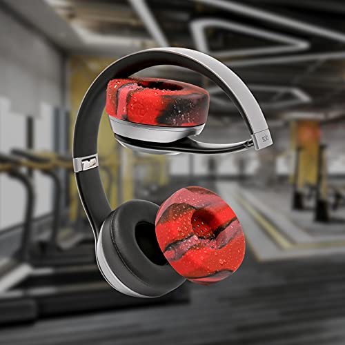WC SweatZ Solo - Patented Earpad Sweat Covers for Beats Solo 4 & 3, Made by Wicked Cushions | Sweatproof & Machine Washable | Lava - color: Lava